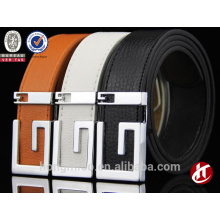 TOP 10 Factory Sell! Popular metal plate buckle hongmioo leather belt men business